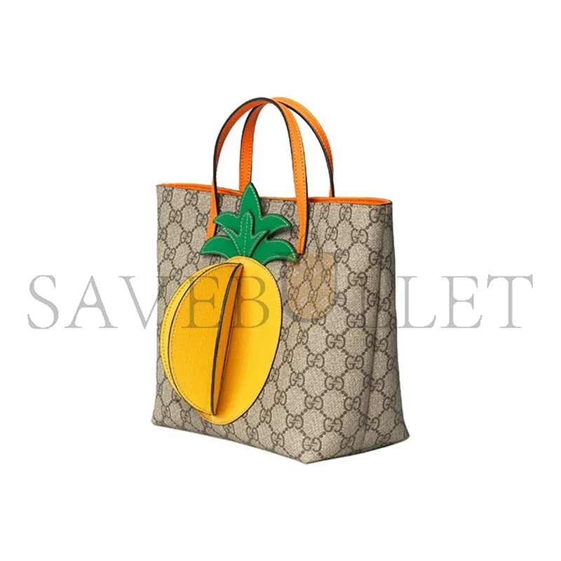 GUCCI GG SUPREME MONOGRAM KIDS PINEAPPLE TOTE 580840 (21*20*10cm)